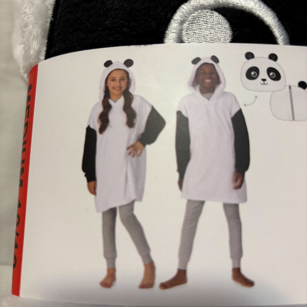 🆕 saint eve kids Youth 2 in 1 Sleep Hoodie, black & white, M/L 10/12+14/16 - NWT - Picture 2 of 3